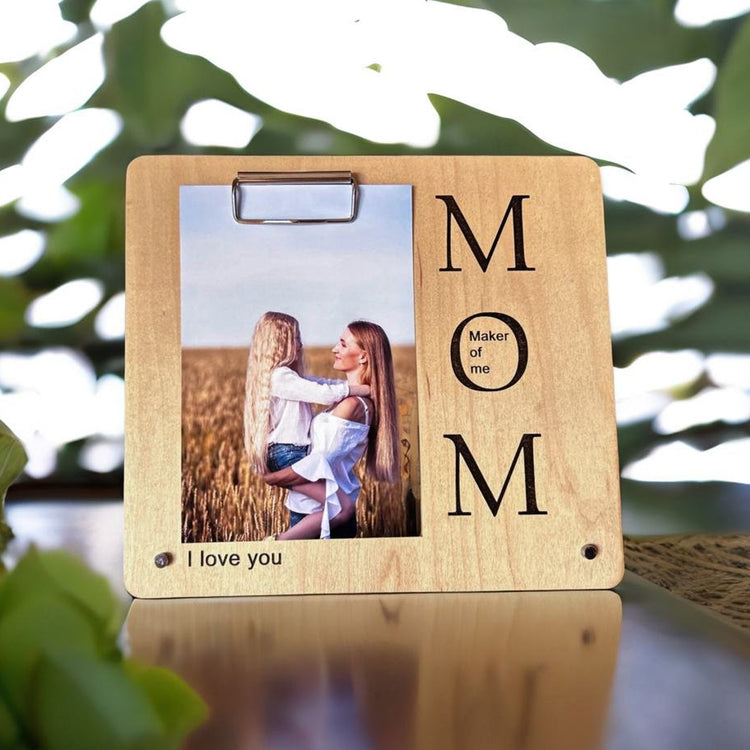 Engraved "MOM" Picture Frame