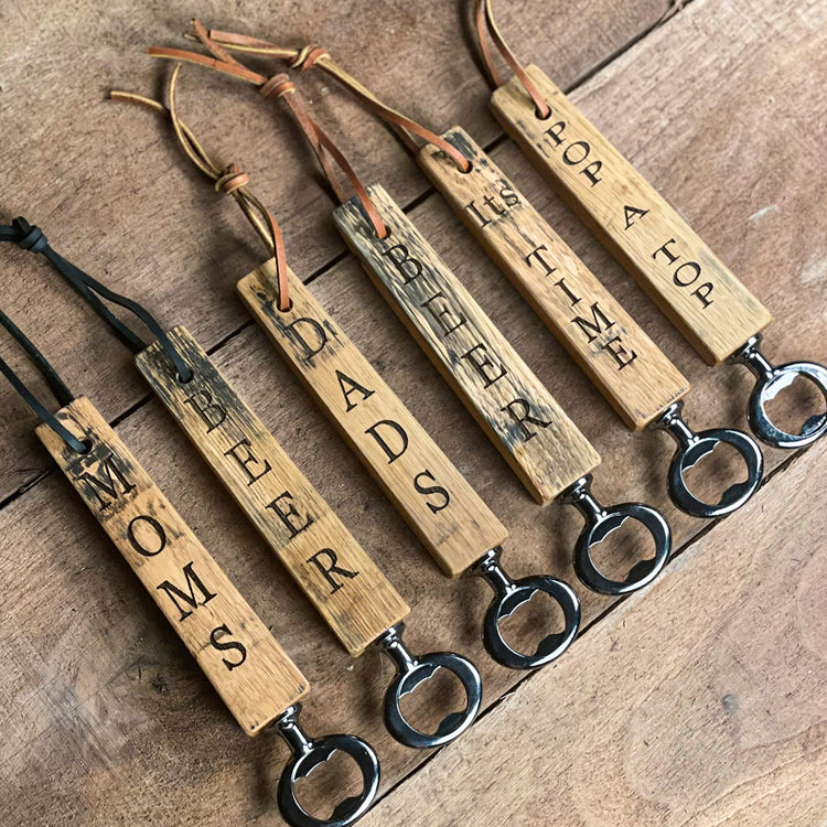 Bourbon Barrel Bottle Opener, Personalized