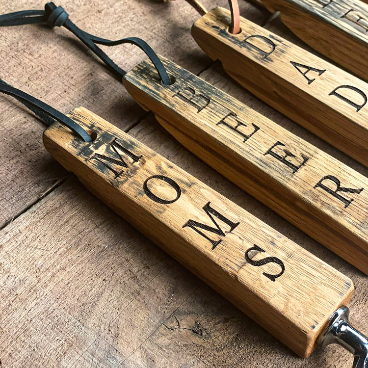 Bourbon Barrel Bottle Opener, Personalized