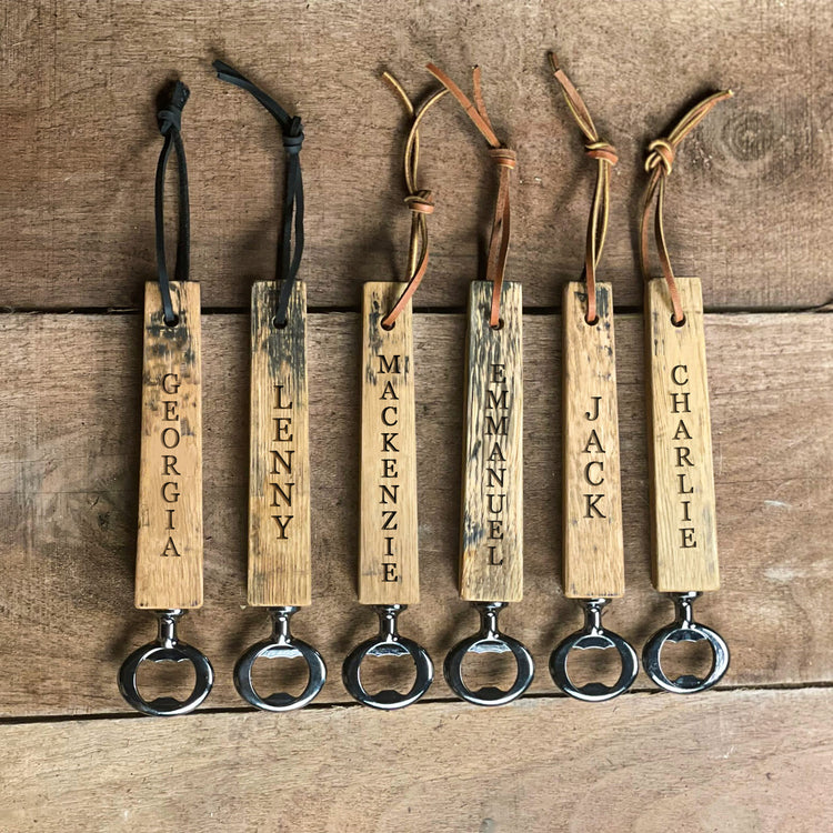 Bourbon Barrel Bottle Opener, Personalized