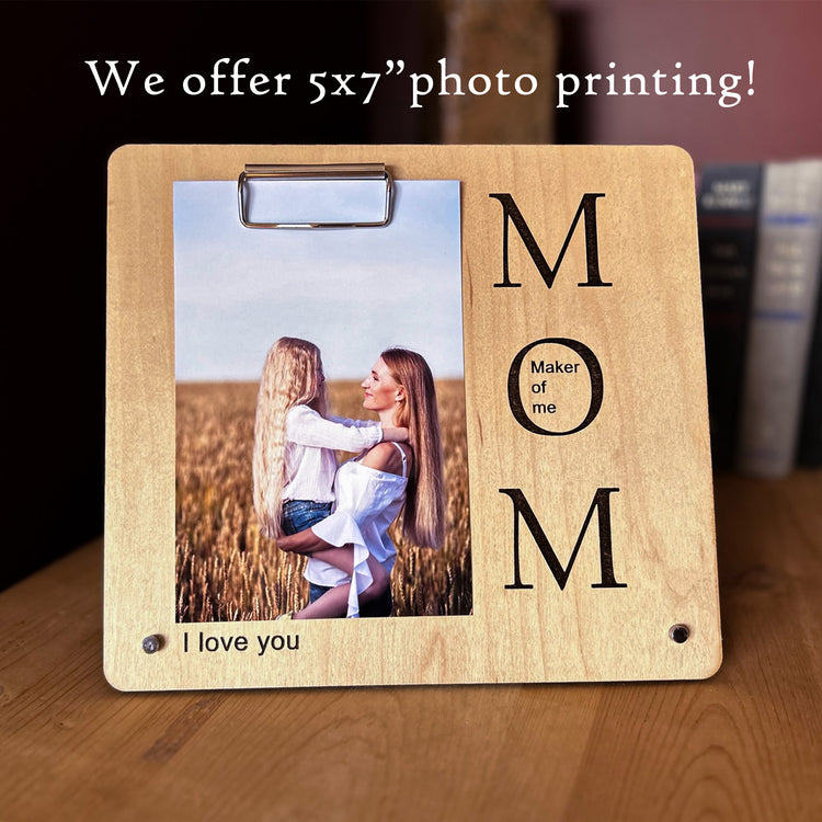 Engraved "MOM" Picture Frame