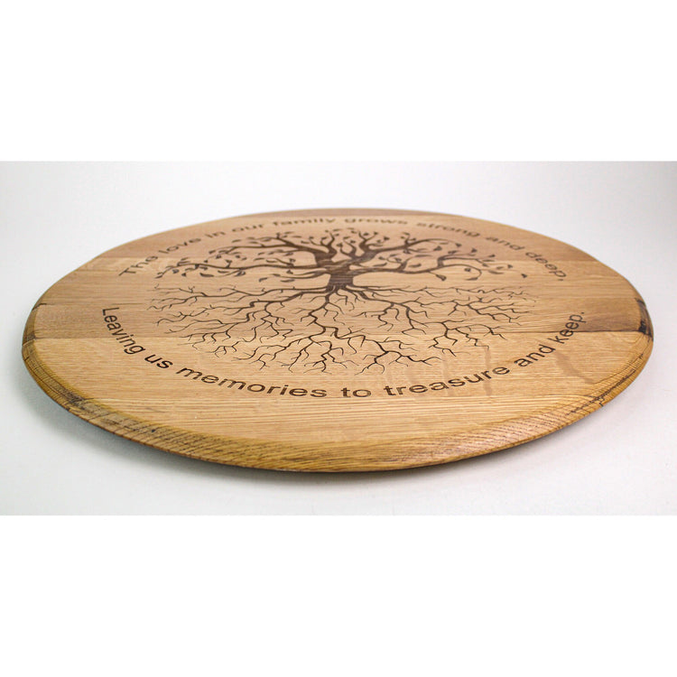 Tree Of Life Engraved Bourbon Barrel Head