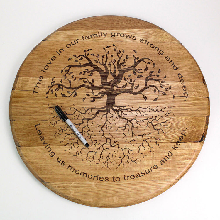 Tree Of Life Engraved Bourbon Barrel Head