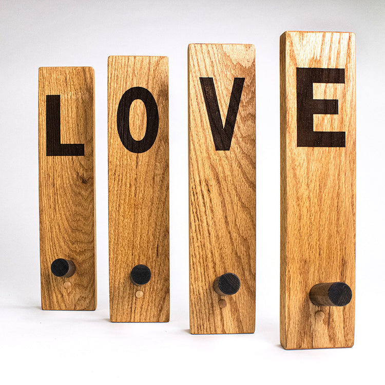 LOVE Wooden Wall Hooks