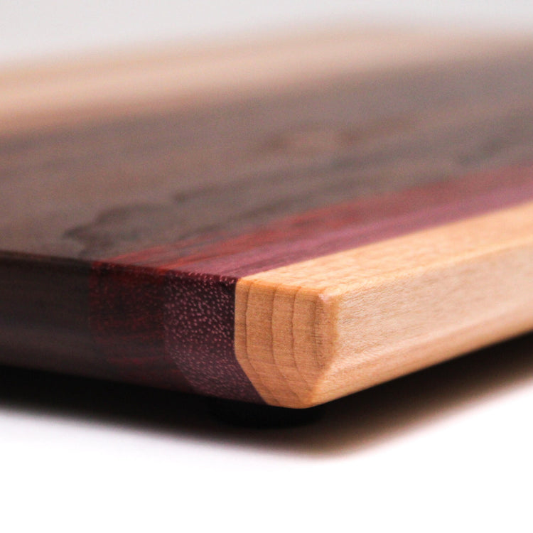 Maple, Walnut, Purple Heart Chopping Board, 18x11x1.25"