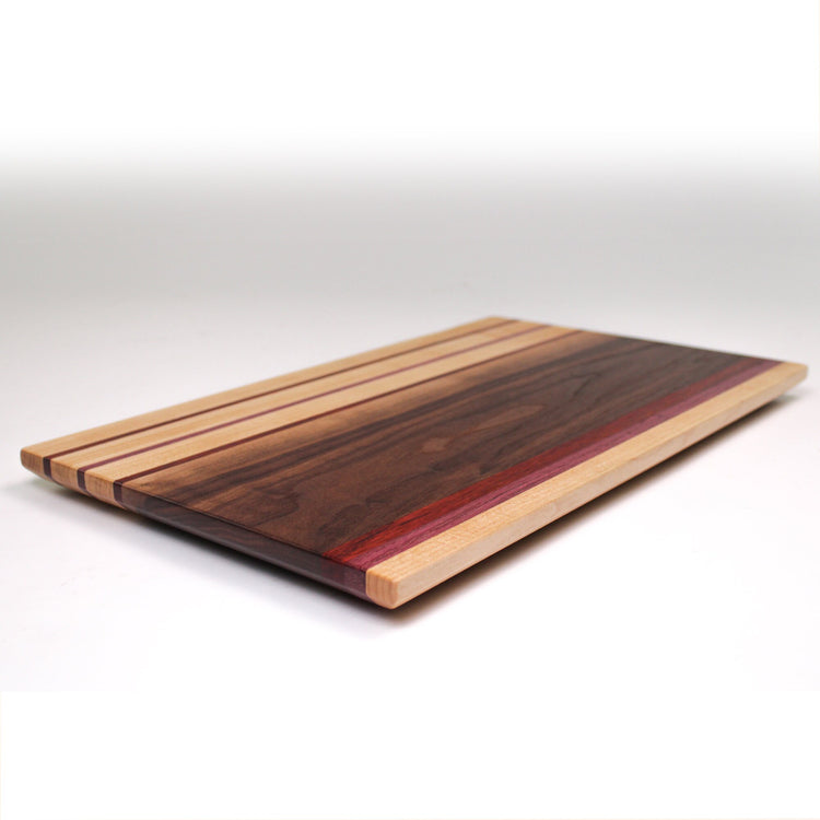 Maple, Walnut, Purple Heart Chopping Board, 18x11x1.25"