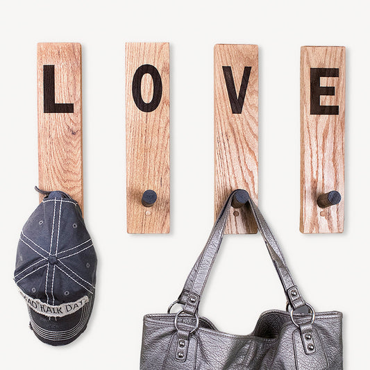 LOVE Wooden Wall Hooks