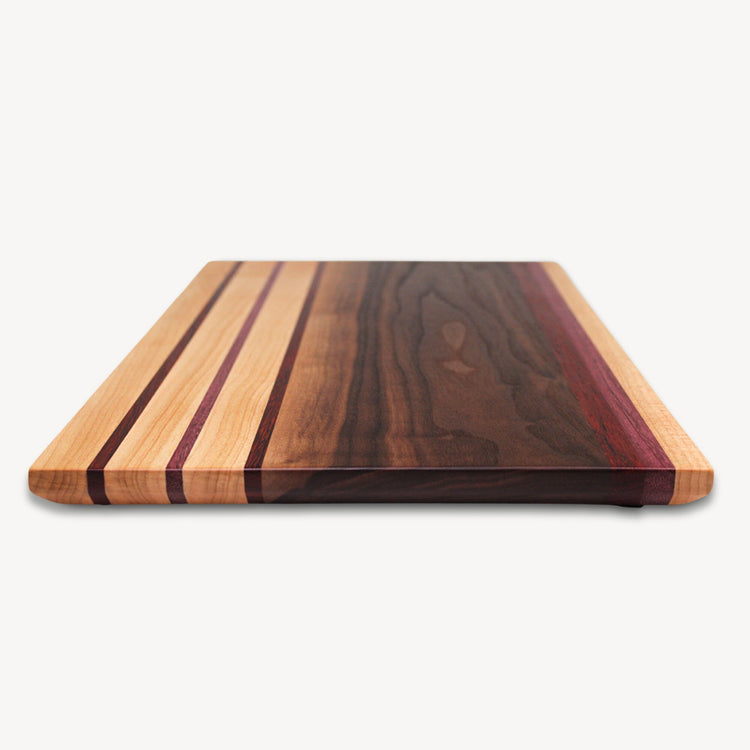 Maple, Walnut, Purple Heart Chopping Board, 18x11x1.25"