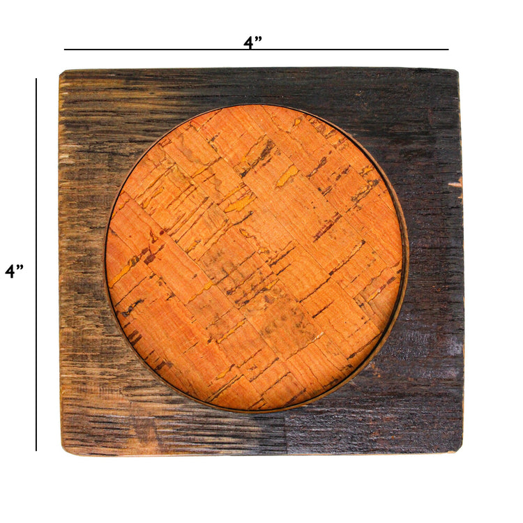 Bourbon Barrel Coaster, Set of 4