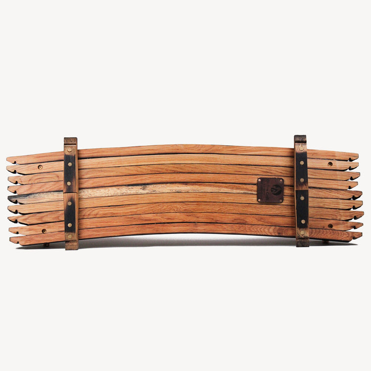 Bourbon Barrel Serving Tray with Copper Handles