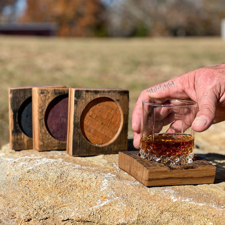 Bourbon Barrel Coaster, Set of 4