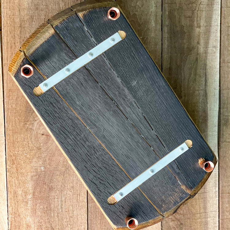 Bourbon Barrel Tray w/ Copper Handles