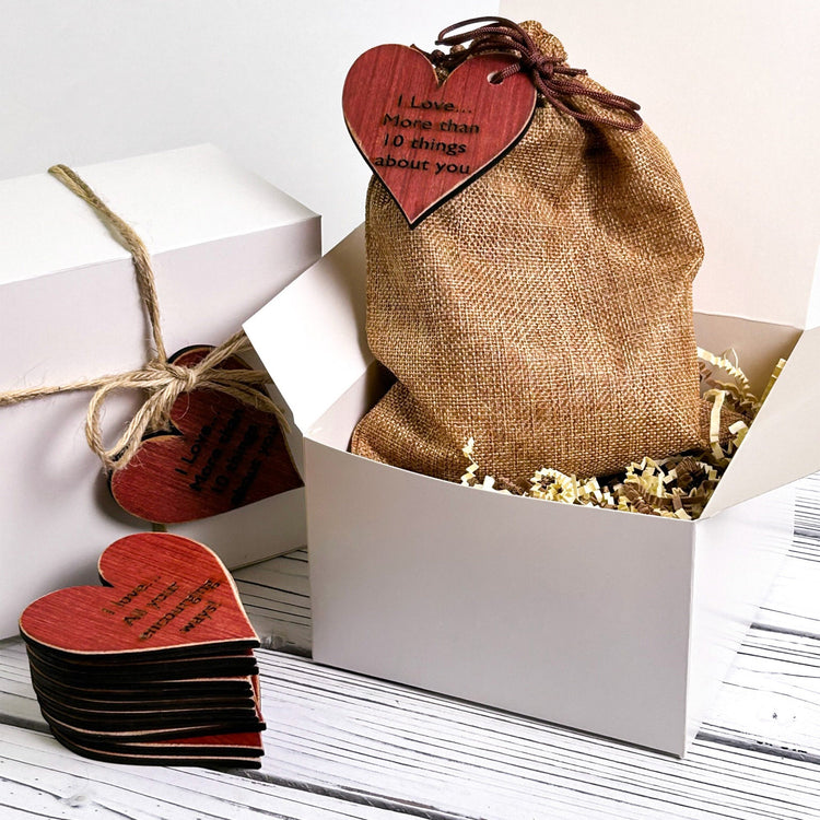 Reasons Why I Love You, Wooden Hearts Gift