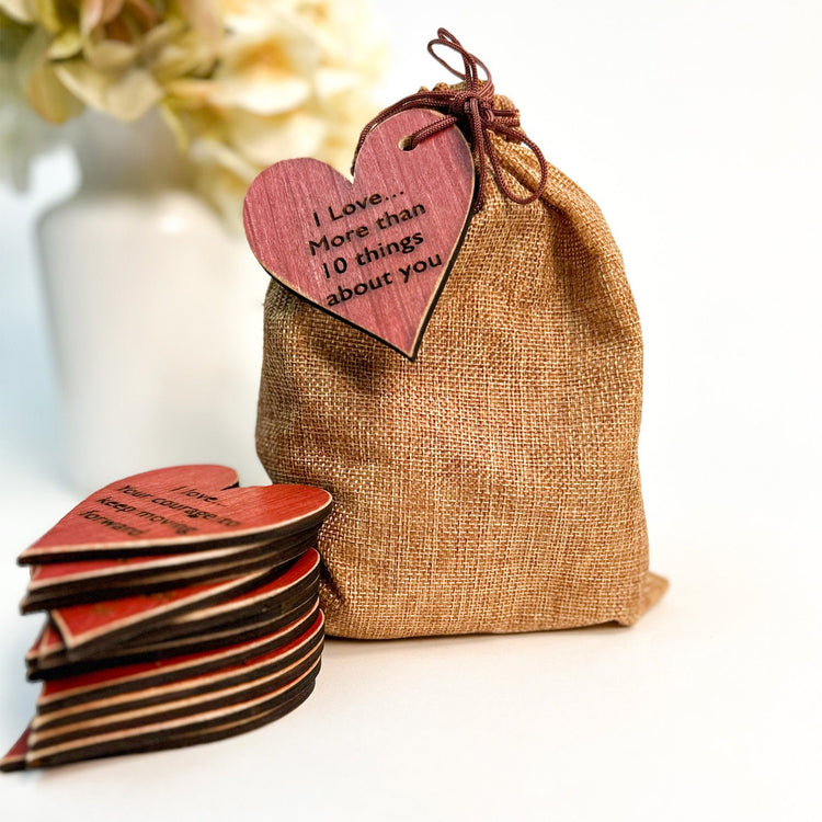 Reasons Why I Love You, Wooden Hearts Gift