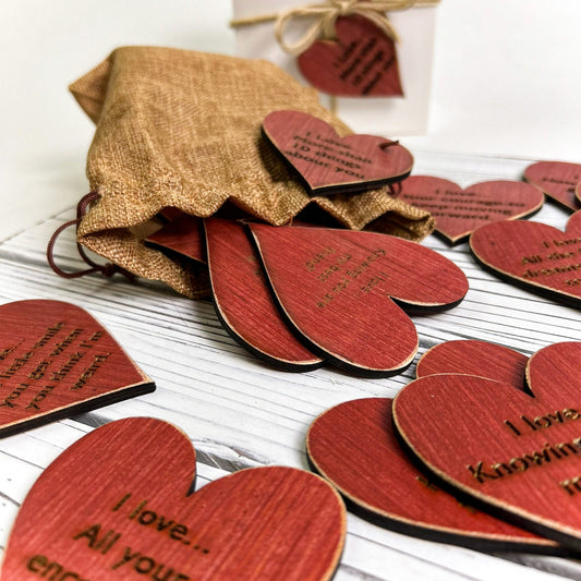 Reasons Why I Love You, Wooden Hearts Gift