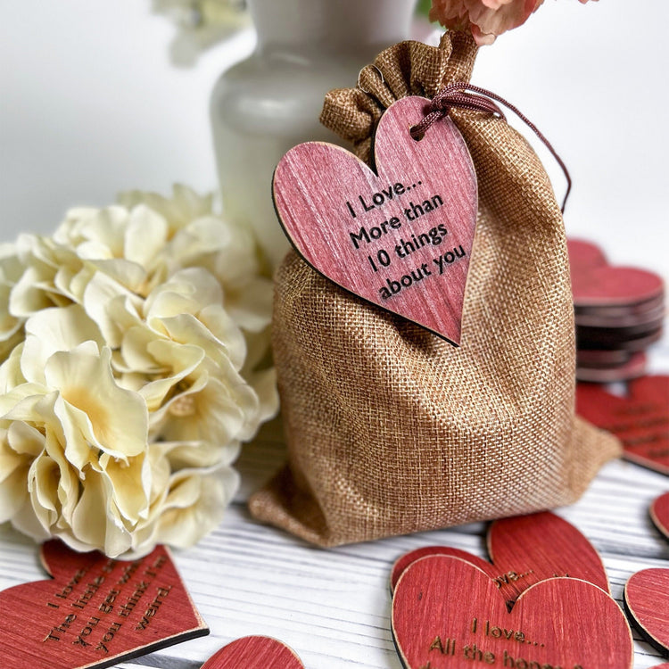 Reasons Why I Love You, Wooden Hearts Gift