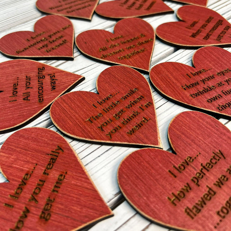 Reasons Why I Love You, Wooden Hearts Gift