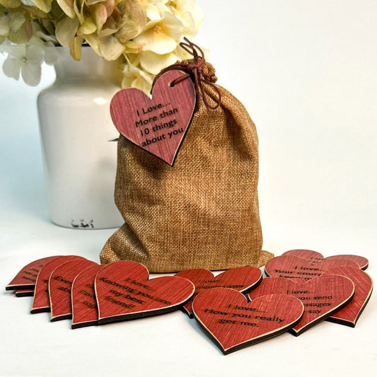 Reasons Why I Love You, Wooden Hearts Gift