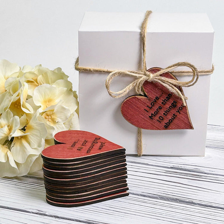 Reasons Why I Love You, Wooden Hearts Gift